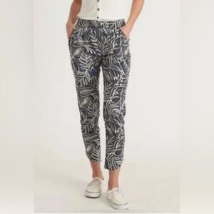 Marine Layer Allison Ankle Pant Phantom Foliage Print, Size S